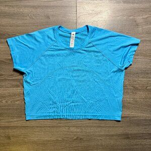 Lululemon Women's Swiftly Tech Cropped Short-Sleeve Shirt 2.0 - Blue